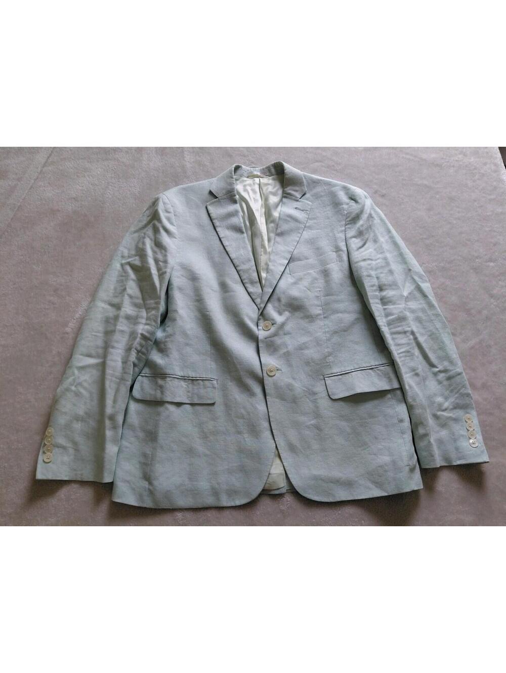 Lauren Ralph Lauren Mens Linen Paisley Blazer Sports Coat 44 Seafoam Green